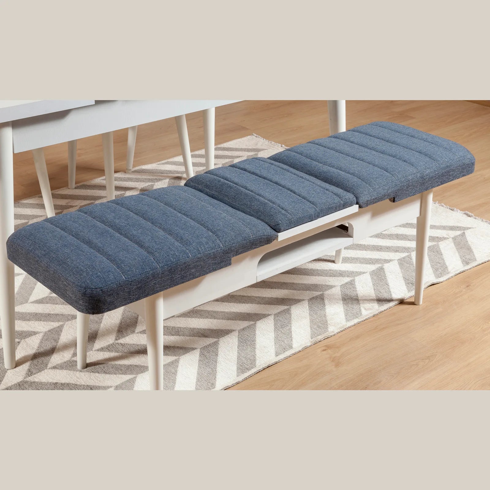 Sembol Bench Beyaz Lacivert